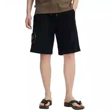 鬼洗 绘绣花针织男式休闲短裤 男款