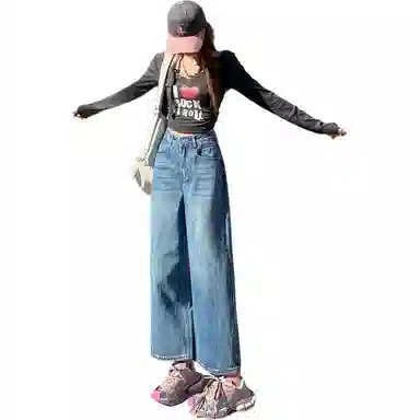 淑好百 复古宽松小个子牛仔裤 女款