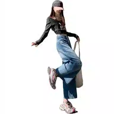 淑好百 复古宽松小个子牛仔裤 女款