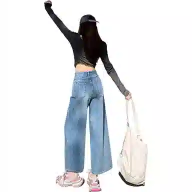 淑好百 复古宽松小个子牛仔裤 女款