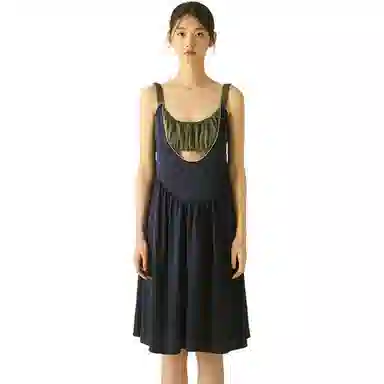 桑罗 真丝撞色超短纯色短袖圆领短裤睡衣套装 女款