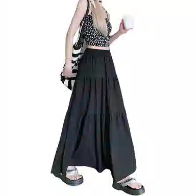 欧迪芬 韩系轻盈垂坠优雅舒适高腰显瘦温柔风休闲长裙 女款