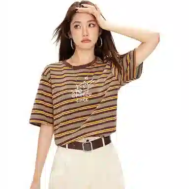 :CHOCOOLATE Striped T-Shirt