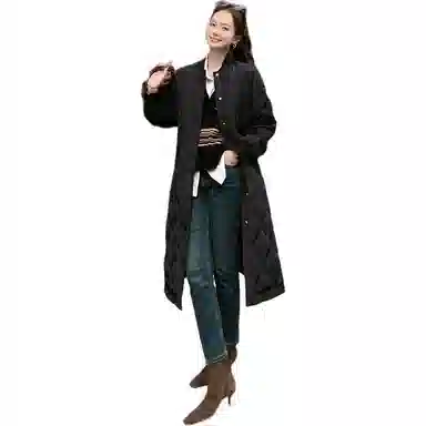 美洋 棒球领长轻薄羽绒服 女款