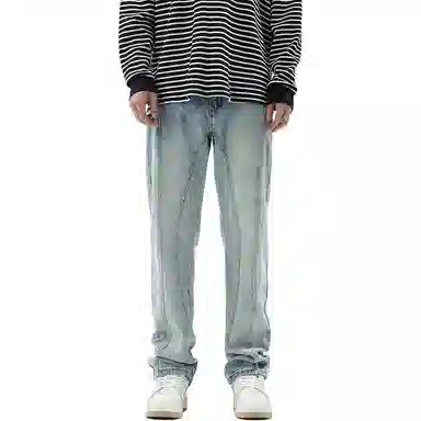 HIPHOPPUNKS Patchwork Loose Straight Jeans