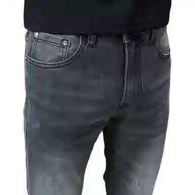 吉肯蒂 简约时尚男春夏季薄款潮流男士印花修身弹力小脚休闲百搭长裤牛仔裤 男款