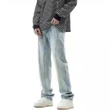 HIPHOPPUNKS Patchwork Loose Straight Jeans