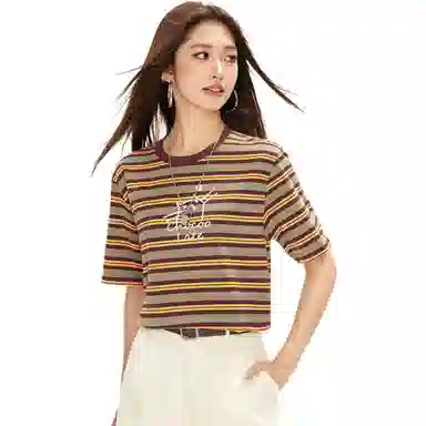 :CHOCOOLATE Striped T-Shirt