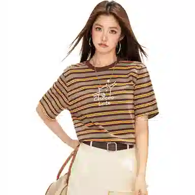 :CHOCOOLATE Striped T-Shirt