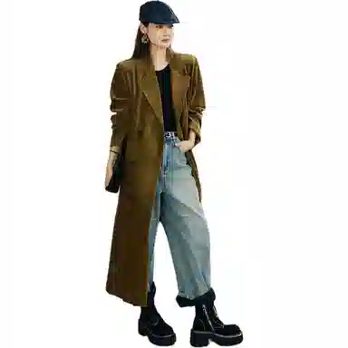 美洋 垫肩双排扣宽松西装 女款