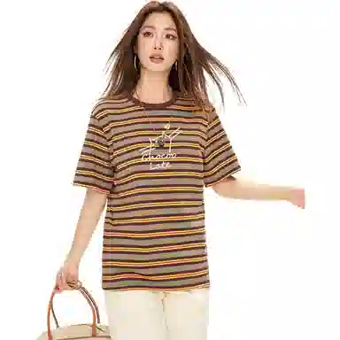 :CHOCOOLATE Striped T-Shirt