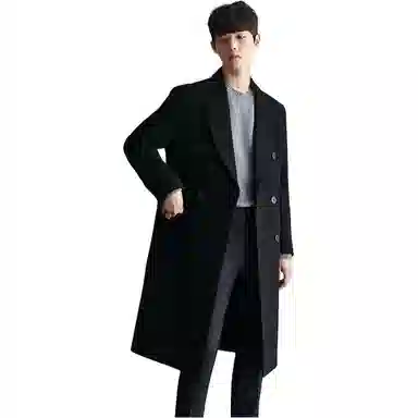 CUCHOHOMME Double-Breasted Wool Coat Winter Thick
