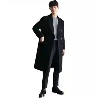 CUCHOHOMME Double-Breasted Wool Coat Winter Thick