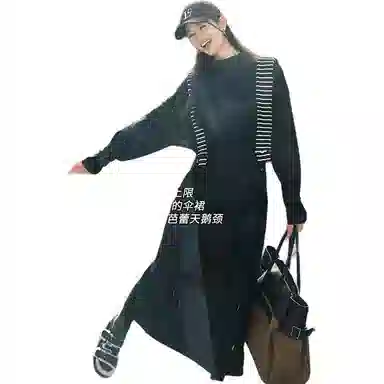 美洋 宽松长款立领长袖连衣裙 女款