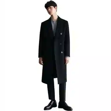 CUCHOHOMME Double-Breasted Wool Coat Winter Thick