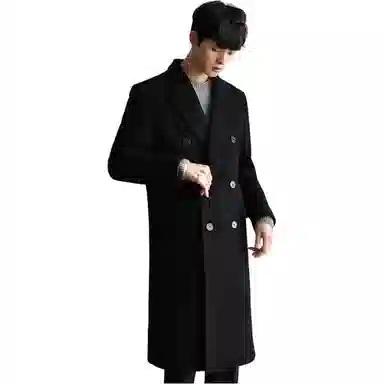 CUCHOHOMME Double-Breasted Wool Coat Winter Thick