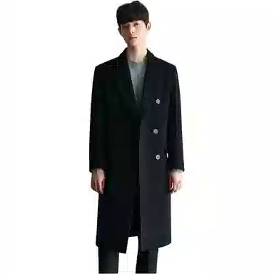 CUCHOHOMME Double-Breasted Wool Coat Winter Thick