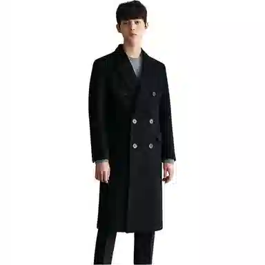 CUCHOHOMME Double-Breasted Wool Coat Winter Thick