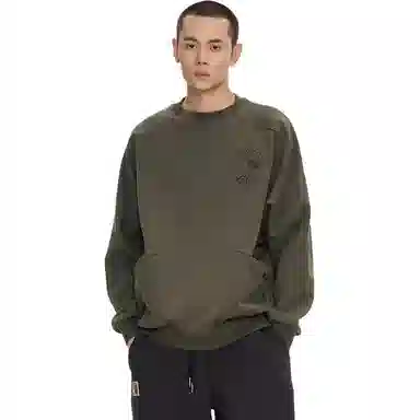 鬼洗 刺绣拼接秋冬赤焰唐狮潮套头卫衣 男款
