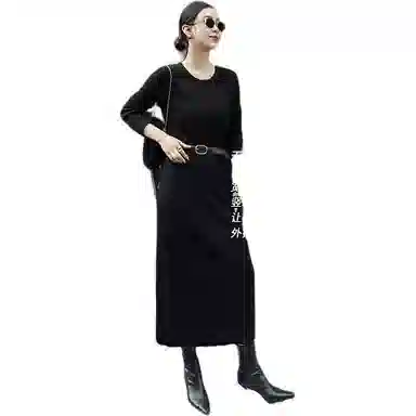 美洋 显瘦圆领针织长袖连衣裙 女款