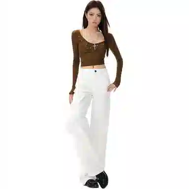 淑好百 时尚休闲通勤简约牛仔裤 女款