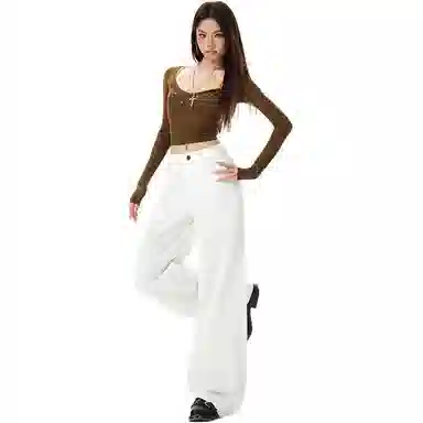 淑好百 时尚休闲通勤简约牛仔裤 女款