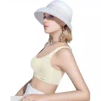 润微 字母肩带版兔耳朵内衣女大胸显小胸无痕薄款收副乳文胸