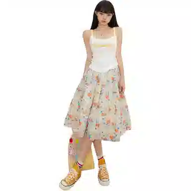 淑好百 碎花小清新宽松高腰时尚休闲长裙 女款