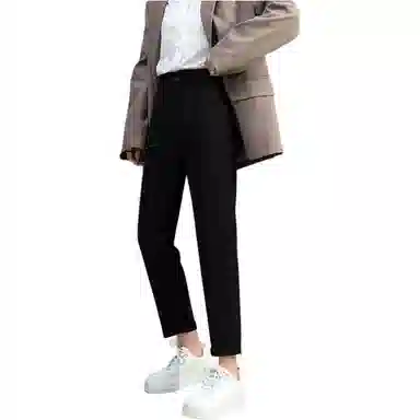 棉购 高腰休闲哈伦西装裤 女款 春季/单扣款/平口
