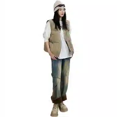 美洋 鹅绒可调节弹力绳马甲 女款