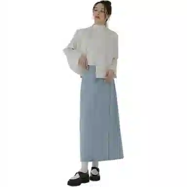 笔杏 复古半身裙牛仔长裙 女款