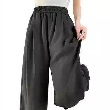 欧迪芬 高街垂感阔腿糯米奶芙山本裤褶皱薄款透气慵懒风宽松百搭休闲裤 女款