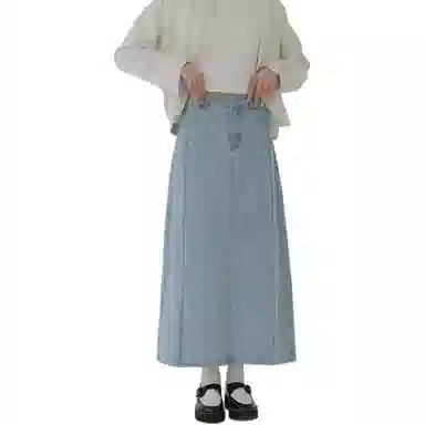 笔杏 复古半身裙牛仔长裙 女款