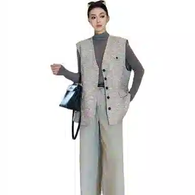 美洋 花灰小香编织马甲 女款