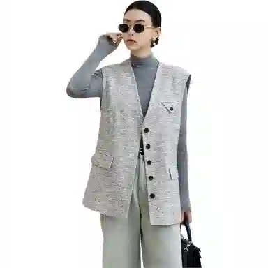 美洋 花灰小香编织马甲 女款