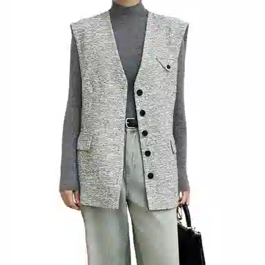 美洋 花灰小香编织马甲 女款