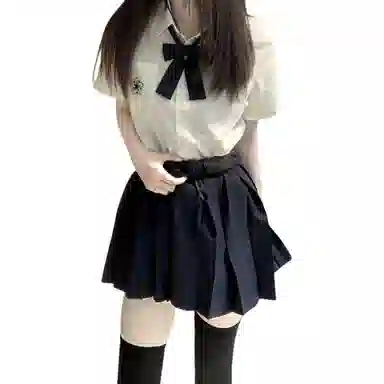 玉儿恋 日系学院风宽松百搭纯色百褶裙装套装 女款