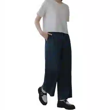 笔杏 显瘦宽松阔腿裤牛仔裤 女款