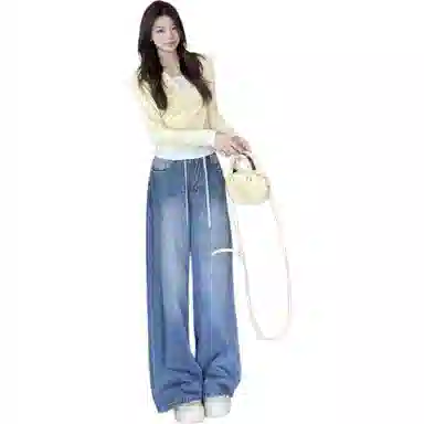 识恩 奶黄色修身正肩卫衣 女款