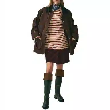 MARDI MERCREDI TSHIRT LONG SLEEVE STRIPE_BURGUNDY NAVY FW25T