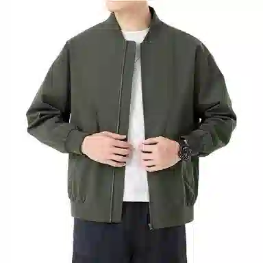 零氏 韩版纯色简约设计春秋款棒球服青年潮流休闲百搭大码长袖夹克 男女同款