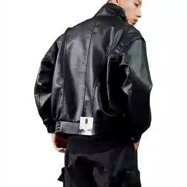  【美式宽松廓形美拉德色系皮衣】布客行 酷飒不羁狂野硬朗摇滚飞行叛逆霸气翻领设计英伦学院感秋冬百搭休闲外套夹克 男女同款