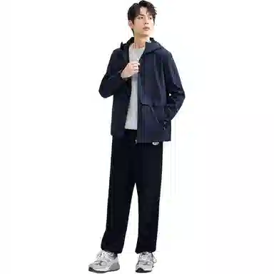 佐丹奴 都市复合摇粒绒工装口袋连帽梭织夹克外套 男款