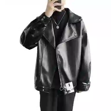 【个性痞帅机车斜拉链外套】布客行 狂野不羁顺滑细腻材质挺括有筋骨宽松潮牌百搭休闲美拉德色系复古做旧风格夹克 男女同款