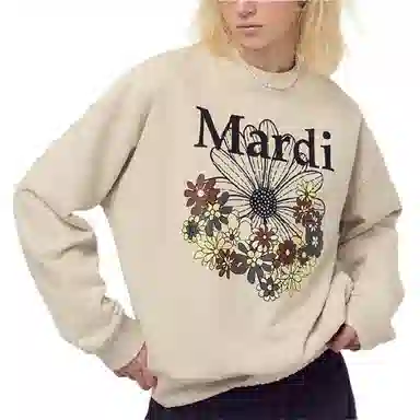 MARDI MERCREDI FW25 SWEATSHIRT FLOWERMARDI JARDIN_OATMEAL BLACK
