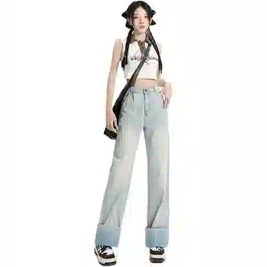 玫丝朵 简约时尚舒适牛仔裤 女款