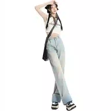 玫丝朵 简约时尚舒适牛仔裤 女款