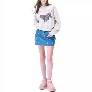 MARDI MERCREDI SWEATSHIRT RAGLAN DDANJI_OATMEAL PINK