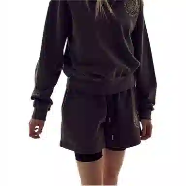 MARDI MERCREDI FW25 SWEAT SHORTS PIGMENT WASHING_CHARCOAL CREAM