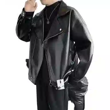 【个性痞帅机车斜拉链外套】布客行 狂野不羁顺滑细腻材质挺括有筋骨宽松潮牌百搭休闲美拉德色系复古做旧风格夹克 男女同款